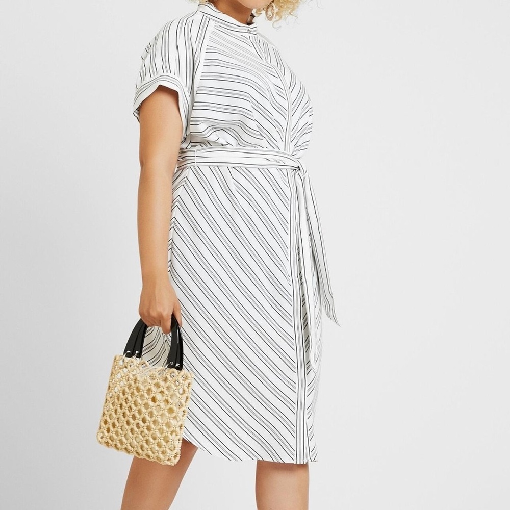 🔥 NWT Lauren Ralph Lauren stripped shirt dress size 14 - Picture 3 of 11